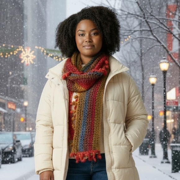 Handmade Accessories - 🧣🔥 Colorful Crochet Scarf – Wool Blend 🔥🧣